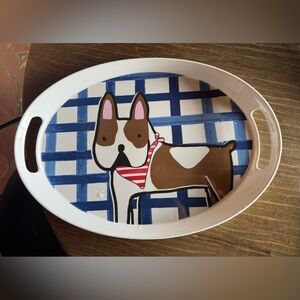 The Company Store Vintage French Bulldog Frenchie Boston Terrier Large Tray!